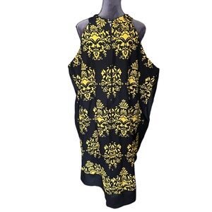 Ray Darten Black And Gold African Print Dress Size 4X